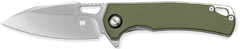 CobraTec Knives Wolverine 3.12" Drop Point Plain D2 Steel Green G10 Liner Lock Folding Knife