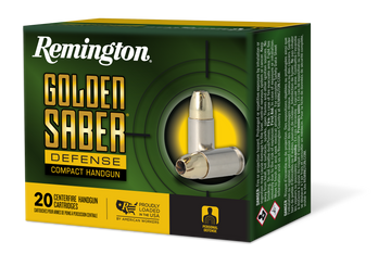 Remington Ammunition Golden Saber Defense 40 S&W 180gr Brass Jacketed Hollow Point 20-Rd Pistol Ammo - Box or Case