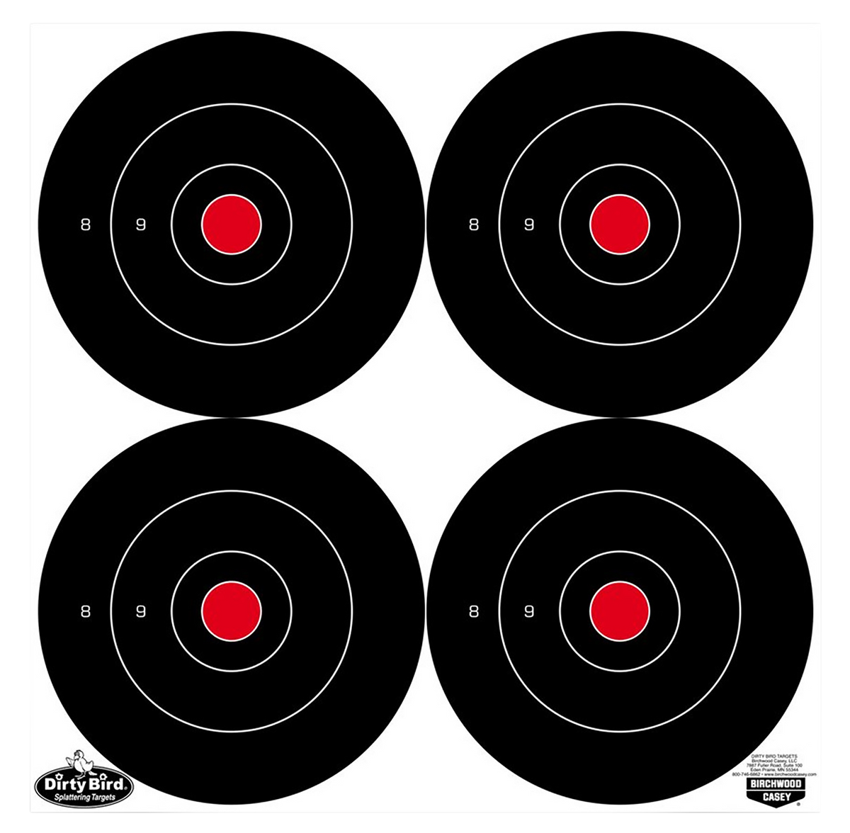 Birchwood Casey Dirty Bird 6" Bullseye Splatter Hanging Tagboard Target - 100 Pack