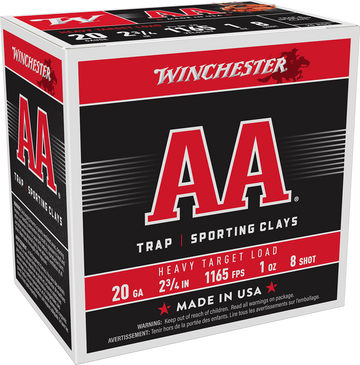 Winchester Ammo AA Heavy 20 Gauge 2.75" 1 oz #8 Shot 25 Rd - Box or Case