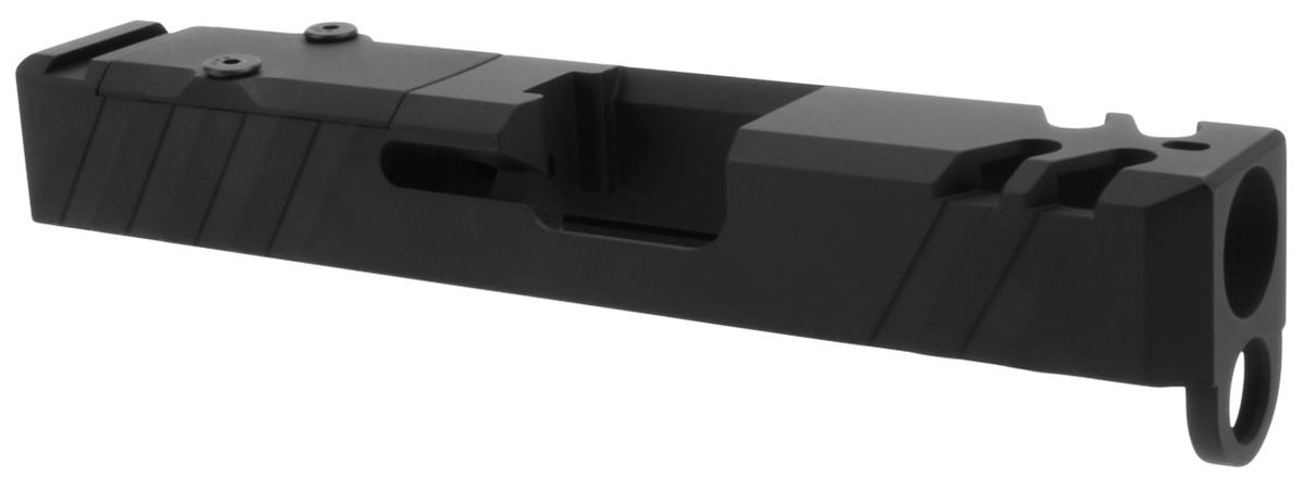 TacFire Replacement Slide 9mm Luger Optic Cut Slide Ports Graphite Black Cerakote - Glock 26 Gen3