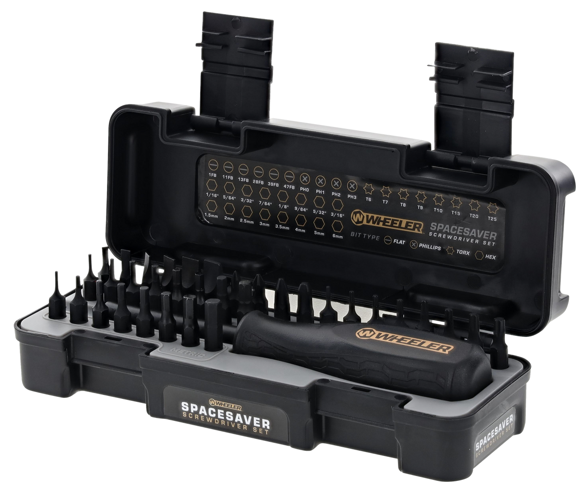 Wheeler SpaceSaver Screwdriver Set 36-Piece Black