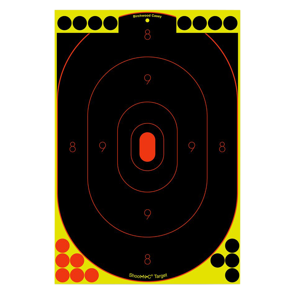 Birchwood Casey Shoot-N-C Reactive 12" x 18" Oval Silhouette Paper Target 12 Pack