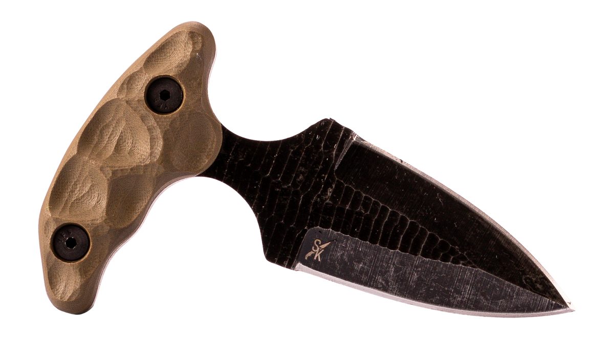 Stroup Knives SD1 2.5" Dagger Fixed Blade Plain Edge 1095 Carbon Steel Acid Etched - OD Green G10 Handle