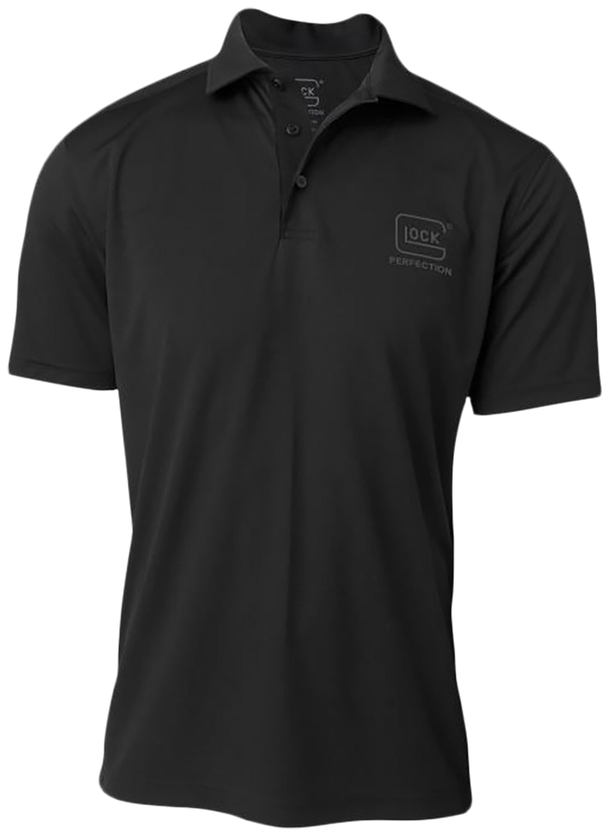 Glock Perfection Polo Short Sleeve Large - Black Polyester Mesh
