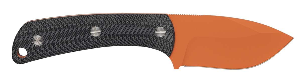 Browning Back Country Small 2.75" Fixed Deep Belly Skinner Plain D2 Steel - Blaze Orange Ceramic Black G10