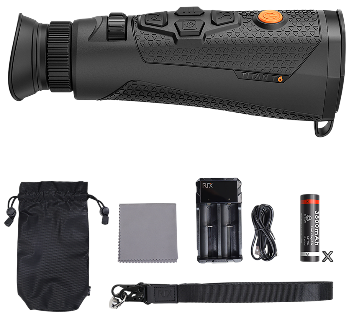Rix Optics Titan T6 35mm 640x480 Thermal Monocular w/LRF - Black