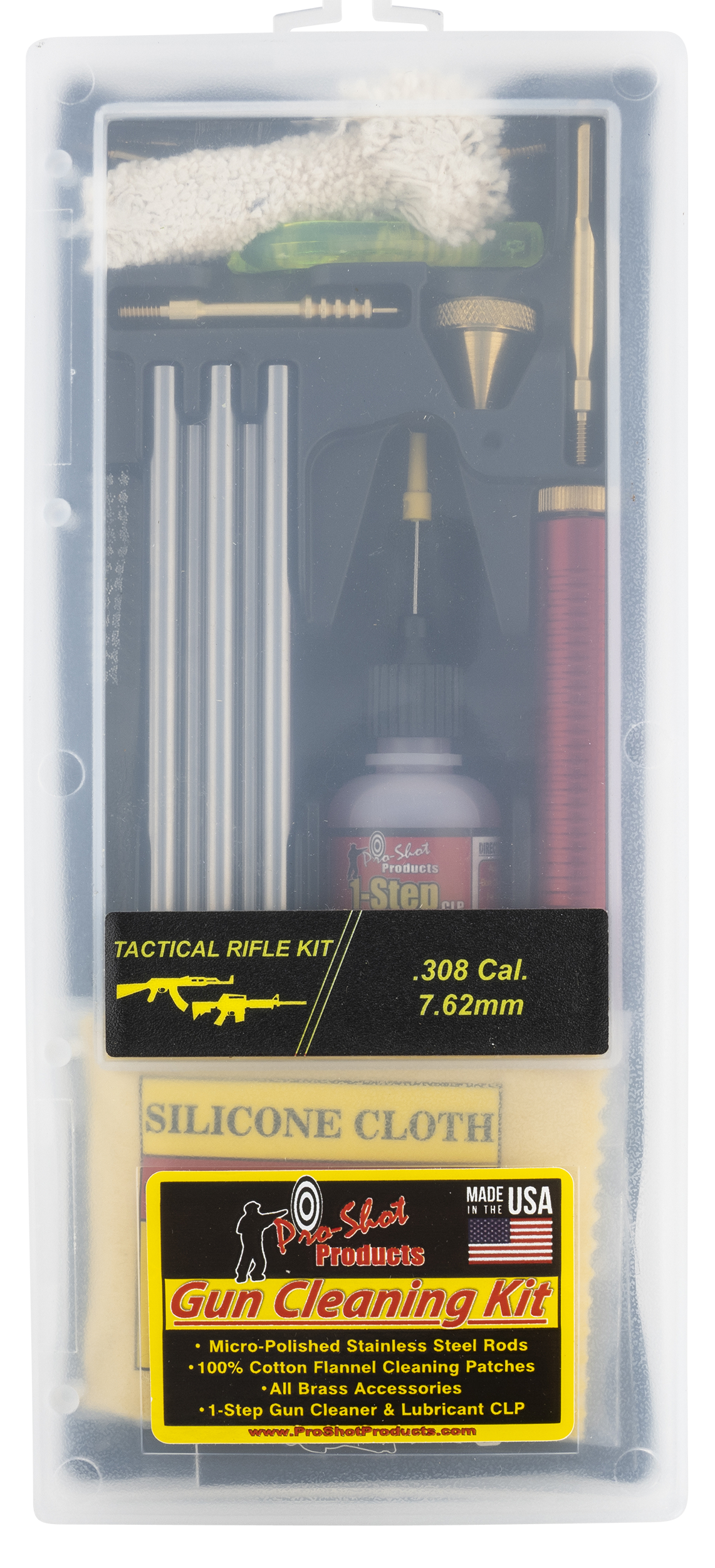 Pro-Shot TR308KIT Tactical Classic Box Kit .30 Cal Multi-Caliber Rifle Cleaning Kit
