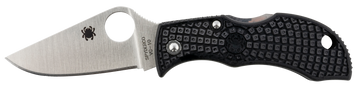 Spyderco Manbug 1.95" VG-10 Plain Edge Stonewashed FRN Black Folding Knife