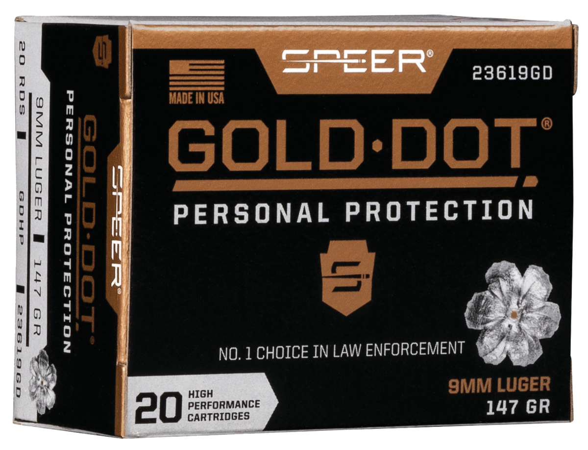 Speer Ammo Gold Dot Personal Protection 9mm Luger 147gr Hollow Point - Box or Case