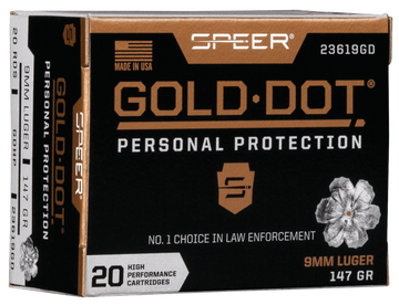 Speer Ammo Gold Dot Personal Protection 9mm Luger 147gr Hollow Point - Box or Case