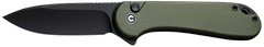 Civivi Knives Elementum II 2.96" Folding Drop Point Plain Black Stonewashed Nitro-V Steel - OD Green Textured G10