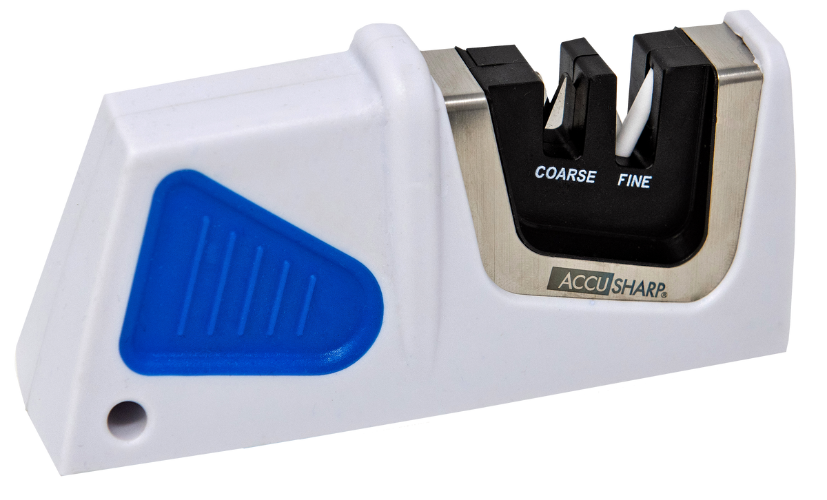 Accusharp 080C Pull-Through Sharpener Fine Diamond Tungsten Carbide Plastic Handle Blue/White