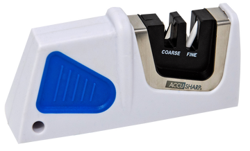 Accusharp 080C Pull-Through Sharpener Fine Diamond Tungsten Carbide Plastic Handle Blue/White