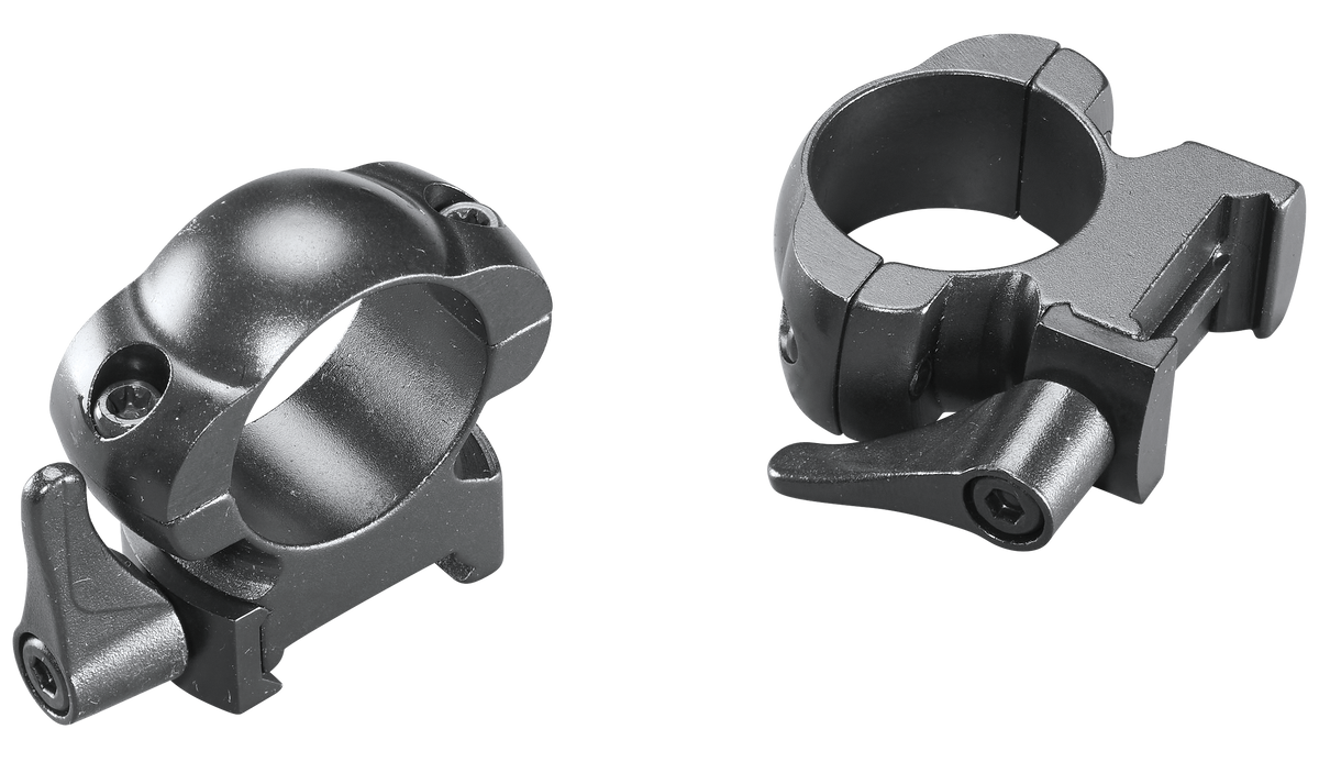 Weaver Mounts Lever Lok 1" High Matte Black Steel Scope Rings - Quick Detach
