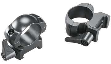 Weaver Mounts Lever Lok 1" High Matte Black Steel Scope Rings - Quick Detach