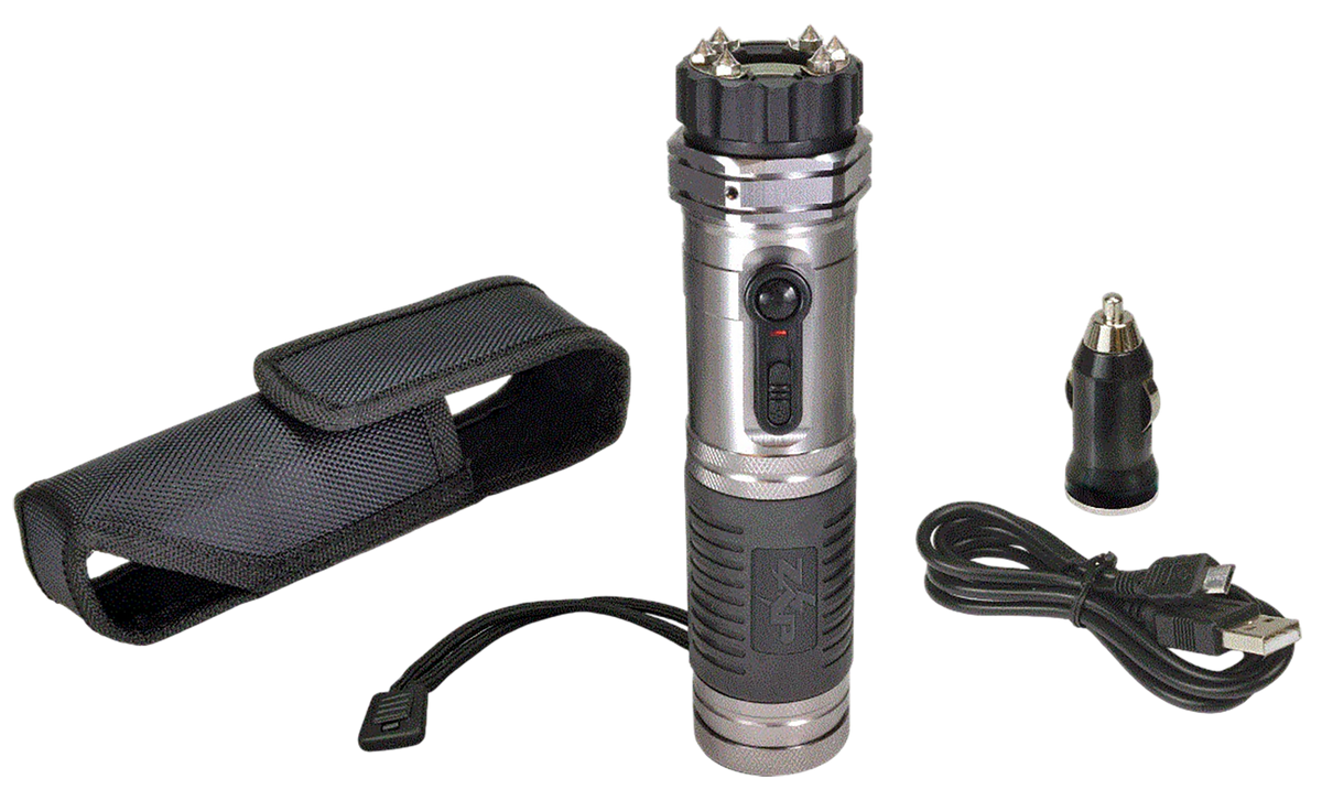 Zap Light Stun Gun/Flashlight 1 Million Volt Silver Compact Rechargeable