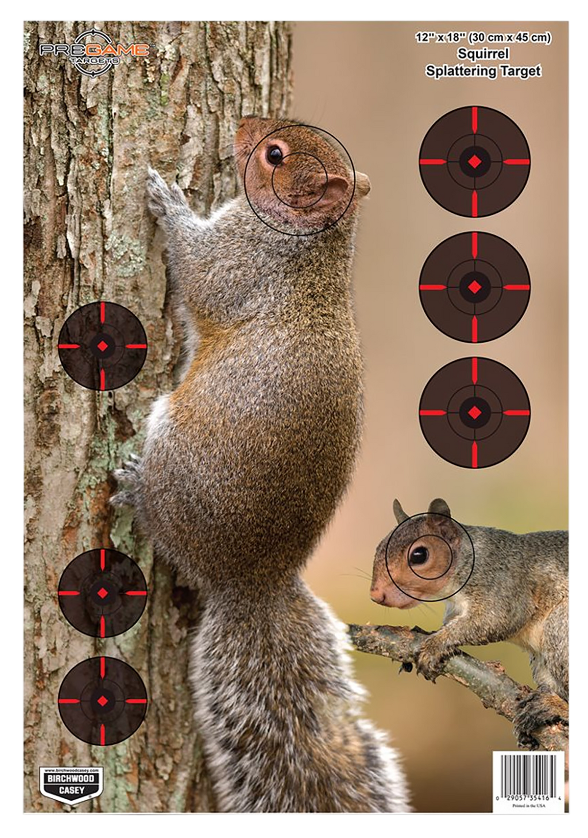 Birchwood Casey 35406 Pregame Squirrel 12" x 18" Reactive Paper Hanging Target - 8 Pack