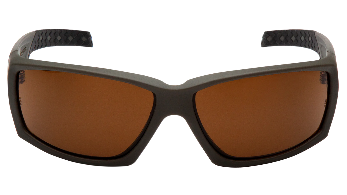 Pyramex Venture Gear Tactical Overwatch Shooting Glasses Bronze Anti-Fog Lens OD Green Frame