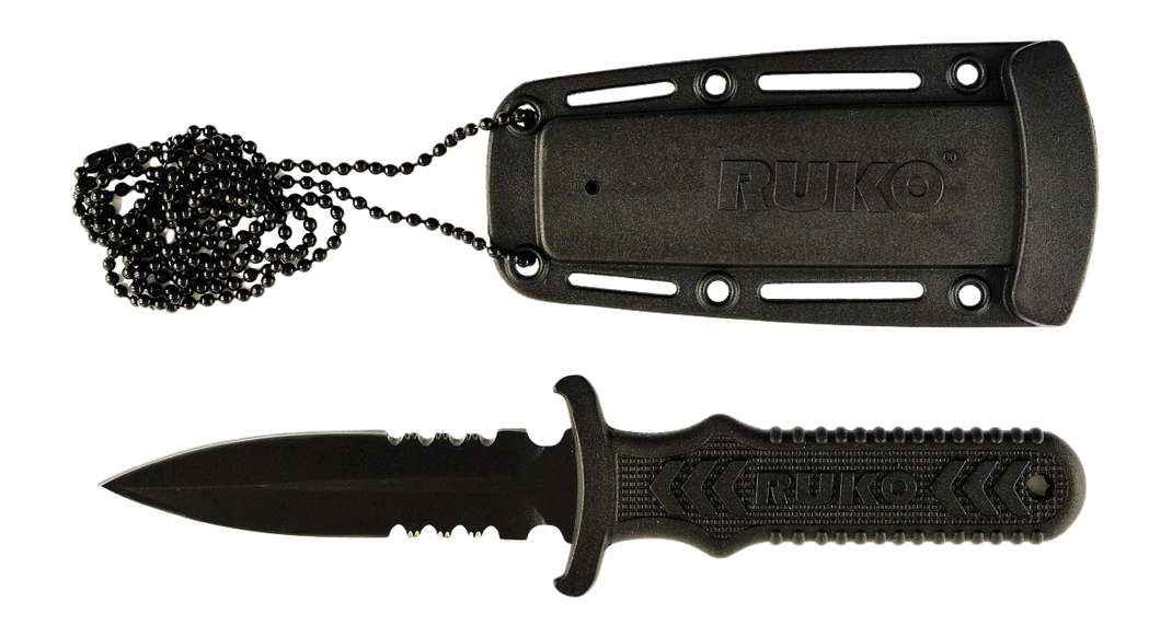 Rynoblade Knives RUKO RUK0097 440A TiN 3" Fixed Blade Neck/Boot Knife