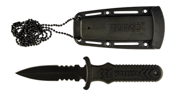 Rynoblade Knives RUKO RUK0097 440A TiN 3" Fixed Blade Neck/Boot Knife