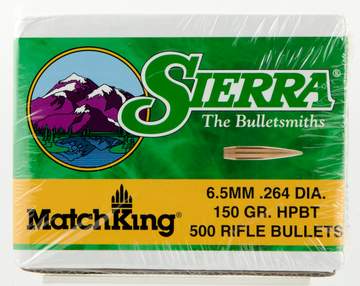 Sierra MatchKing 6.5mm .264 150gr HPBT Reloading Bullets - 500/Box