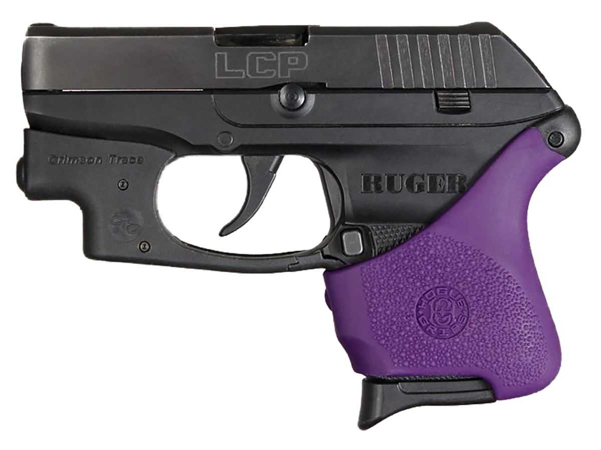 Hogue HandAll Hybrid Grip Sleeve Textured Purple - Ruger LCP w/Crimson Trace
