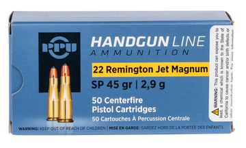 PPU PPH22RJ 22 Rem Jet Mag 45gr Soft Point 50 Rd - Box or Case