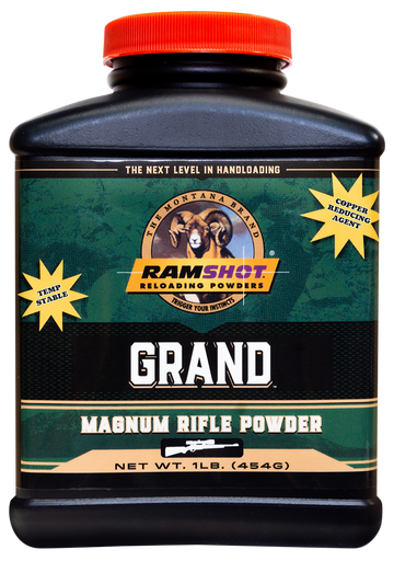 Hodgdon Ramshot Grand Smokeless Rifle Powder 1 lb - Magnum Spherical Propellant