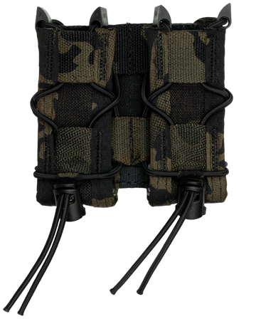 High Speed Gear 13PT12MB TACO Double Pistol Mag Pouch - MultiCam Black Nylon Belt Mount