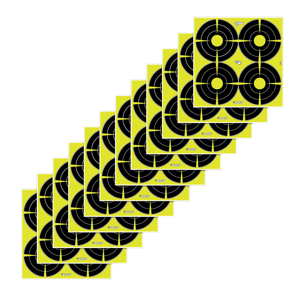 EZ-Aim 15218 Splash Reactive SPOT Paper Hanging Target 12" x 12" Black/Yellow - 12 Pack