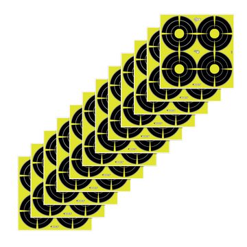 EZ-Aim 15218 Splash Reactive SPOT Paper Hanging Target 12" x 12" Black/Yellow - 12 Pack