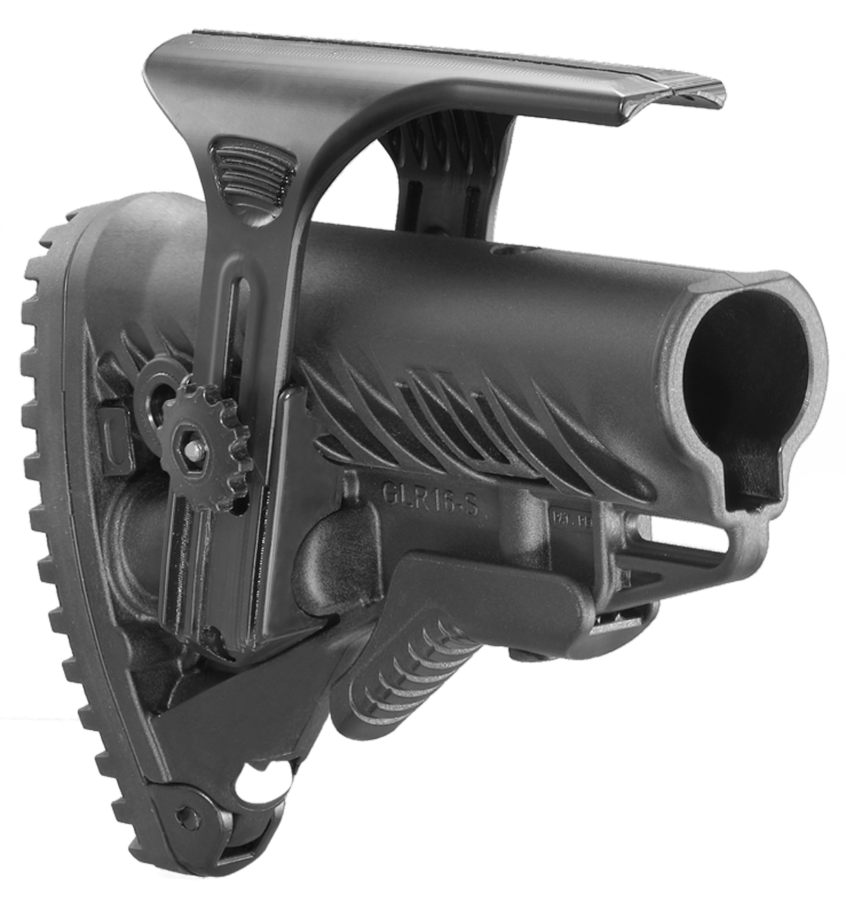 FAB Defense GLR-16 CP AR-15/M16/M4 Buttstock w/Adjustable Cheek Rest & Anti-Rattle Black Polymer