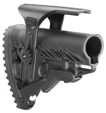 FAB Defense GLR-16 CP AR-15/M16/M4 Buttstock w/Adjustable Cheek Rest & Anti-Rattle Black Polymer
