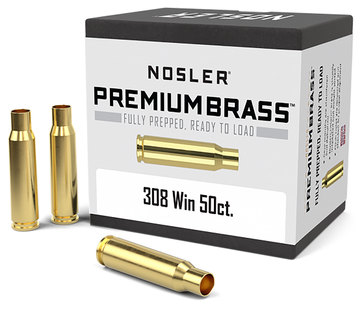 Nosler Premium Brass 308 Win 50/Box Unprimed Rifle Cases