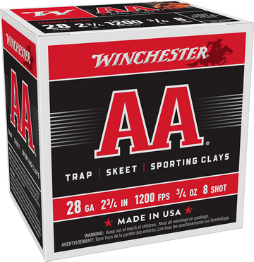 Winchester Ammo AA Target 28 Gauge 2.75" 3/4 oz #8 Shot 25 Rd - Box or Case