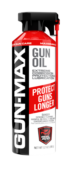 Real Avid Gun-Max Gun Oil 12 oz Aerosol Cleans/Lubricates/Protects