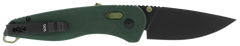 S.O.G Aegis AT 3.13" Folding Drop Point Plain Black TiNi Cryo D2 Steel Blade Forest w/Moss Accents GRN Handle