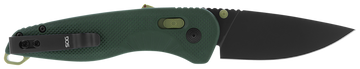 S.O.G Aegis AT 3.13" Folding Drop Point Plain Black TiNi Cryo D2 Steel Blade Forest w/Moss Accents GRN Handle