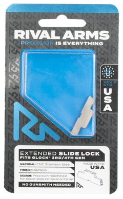 Rival Arms RA80G001D Extended Slide Lock Stainless Steel for Glock Gen3/4