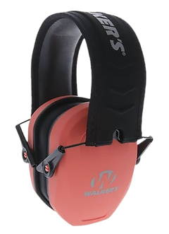 Walkers Game Ear Razor Slim Passive Muff 27 dB Over the Head Coral/Black Polymer