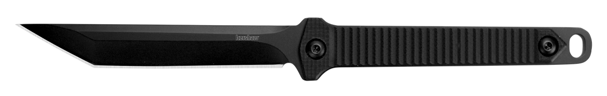 Kershaw Dune 4008X 3.80" Fixed American Tanto Plain 3Cr13MoV Black Oxide - Black GFN Neck Knife