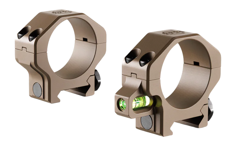 Ruff's Precision CLR-34885 34mm Low .885" Scope Rings with Bubble Level - FDE