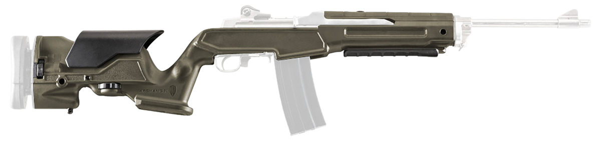 Archangel AAMINIOD Precision Stock OD Green Synthetic for Ruger Mini-14/Mini Thirty - Adjustable Cheek Riser & LOP