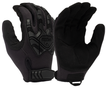 Pyramex VGTG40BL Impact Operator Heavy-Duty Black Synthetic Leather Large Hook & Loop Gloves