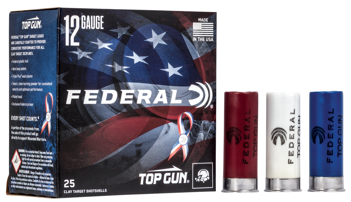 Federal Top Gun 12 Gauge 2.75" 1 1/8 oz #8 Shot 25/Box - USA 250th Anniversary