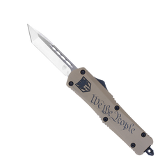 CobraTec Knives FS-3 We The People 3" OTF Tanto Plain D2 Steel Tan Aluminum Handle