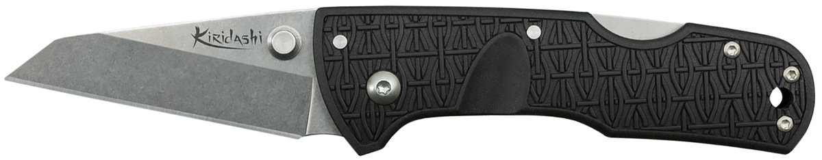 Cold Steel Kiridashi 2.5" Folding Sheepsfoot Plain 4116 SS Black Griv-Ex Handle