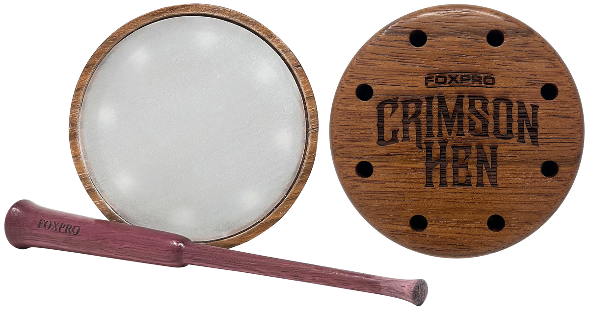 Foxpro Crimson Crystal Friction Turkey Pot Call - Cherry Wood