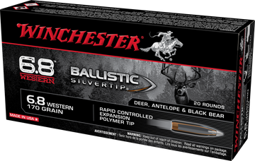Winchester Ammo Ballistic Silvertip 6.8 Western 170gr Polymer Tip - Box or Case